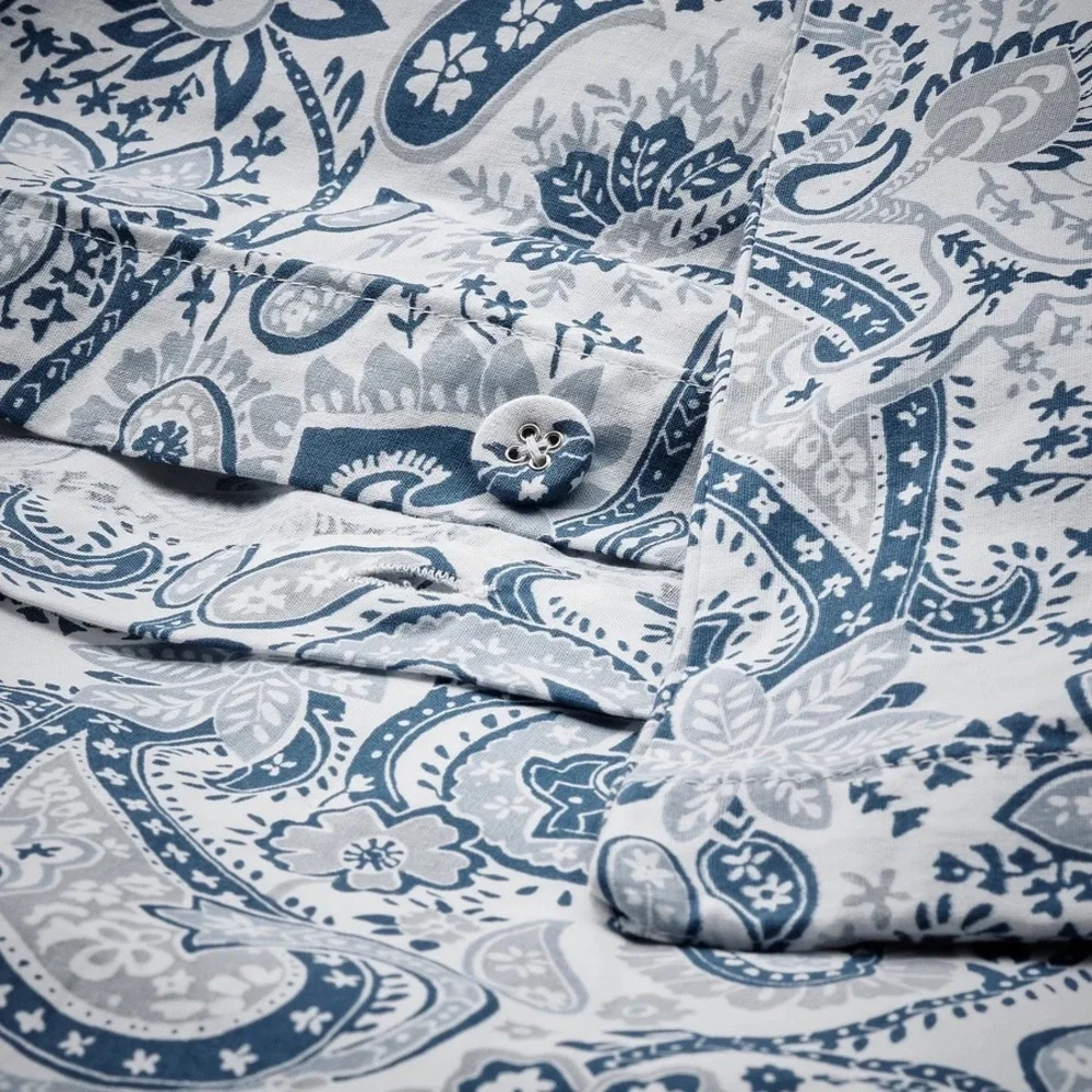 Paisley Blue and White Duvet Set